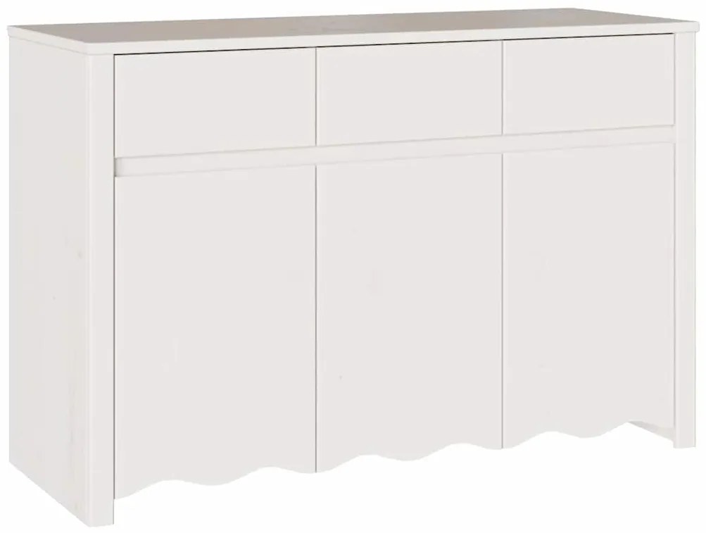 Sideboard vidaXL "DRAMMEN" Branco 114x43x75,5 cm Madeira Sólida Pinus