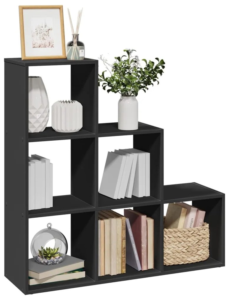 Estante divisória 3 níveis 99x29x99 cm derivados madeira preto
