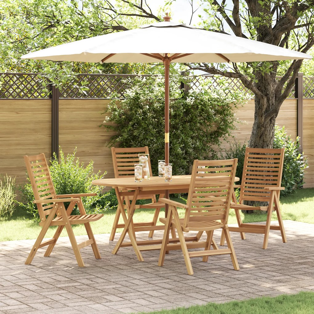 Conjunto de Jantar para Jardim vidaXL com 5 Peças Dobrável de Madeira