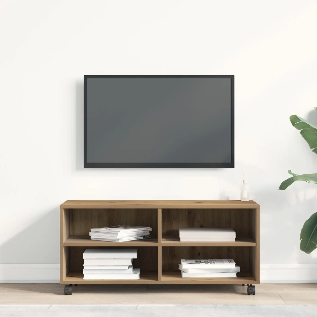 Armário de TV vidaXL Carvalho Artesanal 90x35x35 cm Madeira Técnica