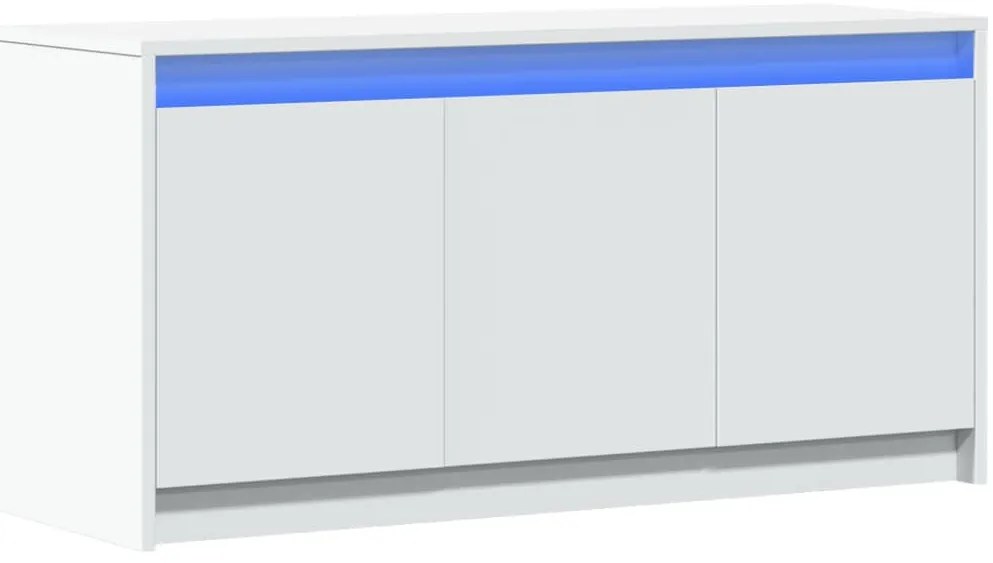 Móvel de TV com luzes LED derivados de madeira branco