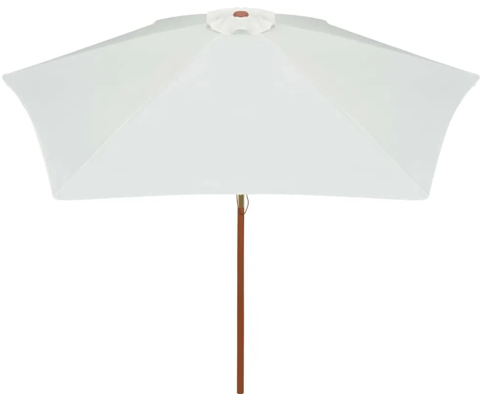 Guarda-sol com mastro em madeira 270x270 cm branco nata