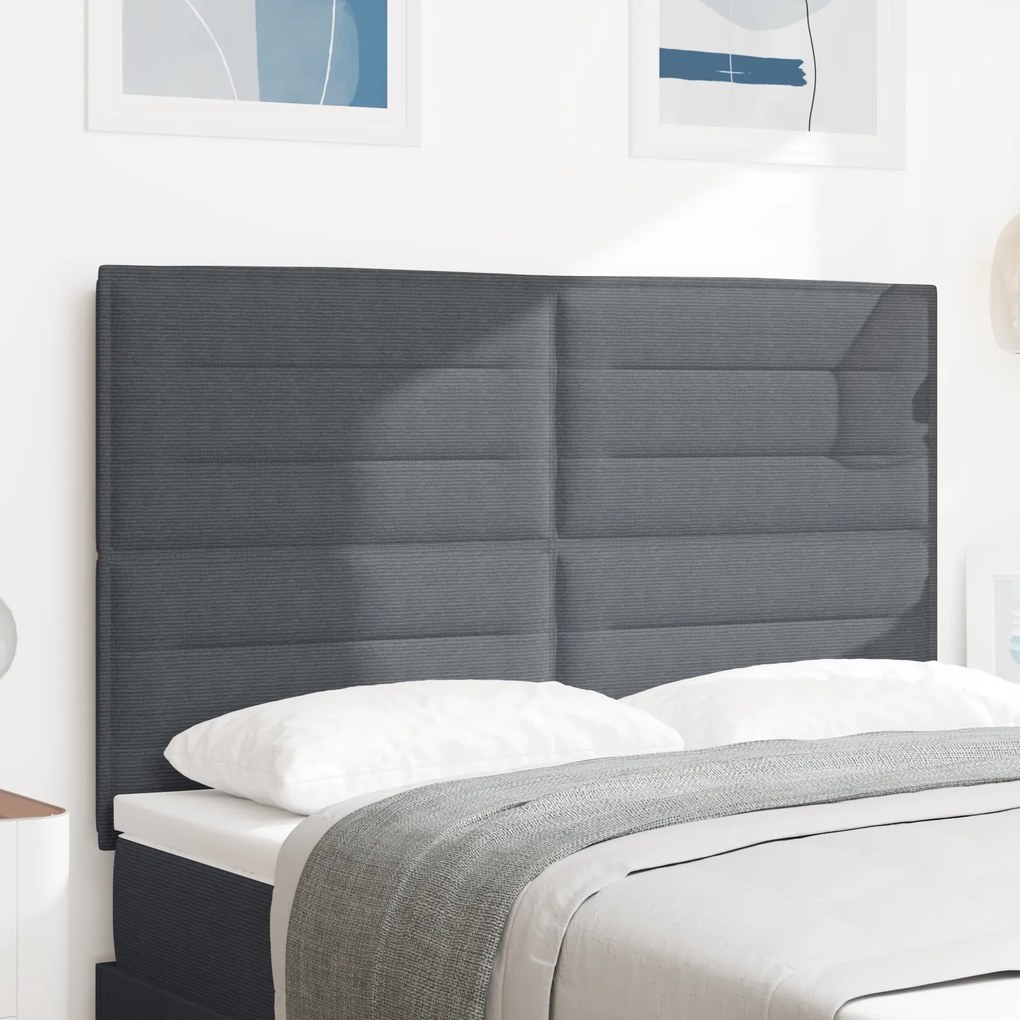 Cabeceira vidaXL Design Simples Cinza Escuro 160 cm Tecido de Veludo