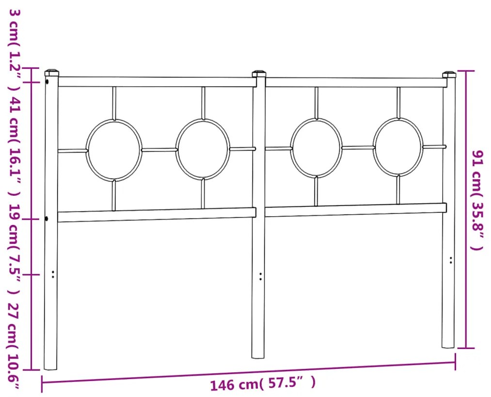 Cabeceira de cama 140 cm metal branco