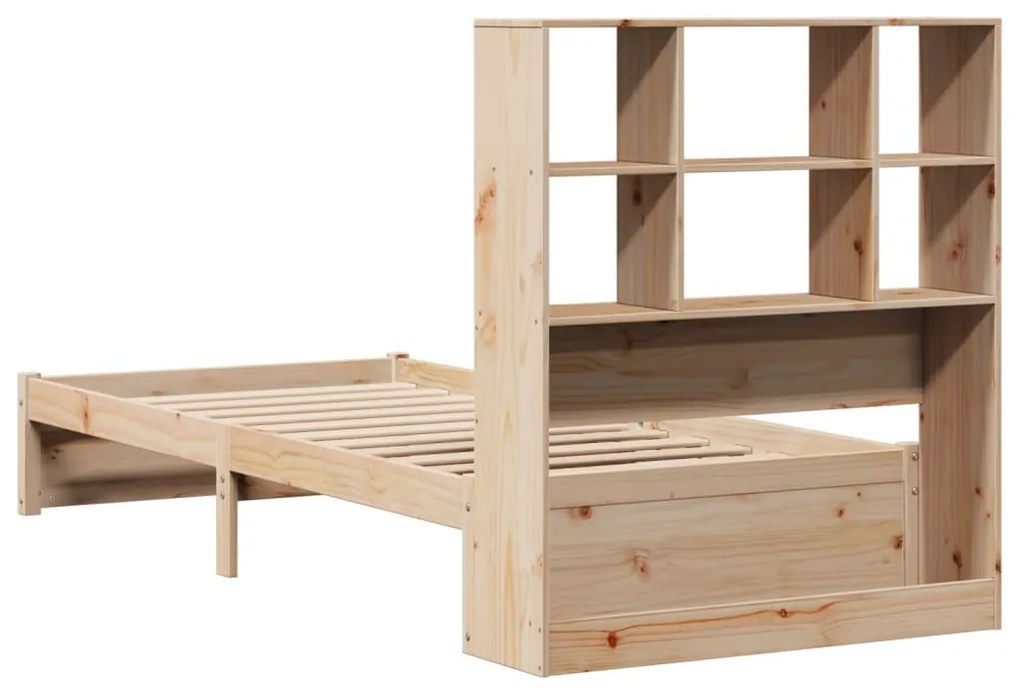 Cama com estante sem colchão 90x200 cm pinho maciço