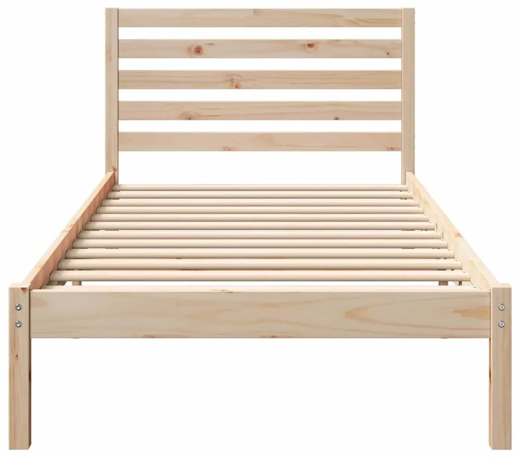 Estrutura da Cama com cabeceira Castanho 90 x 190 cm