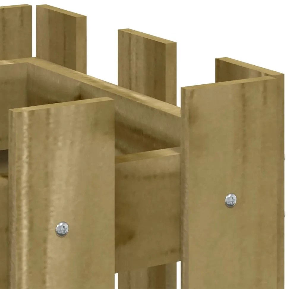 Canteiro elevado c/ design cerca 100x30x30 cm pinho impregnado