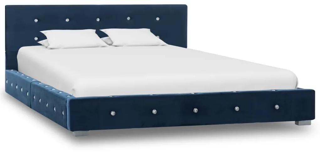 280393 vidaXL Estrutura de cama 120x200 cm veludo azul