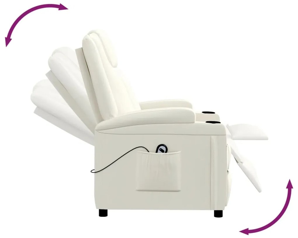 Poltrona elevatória couro artificial branco nata