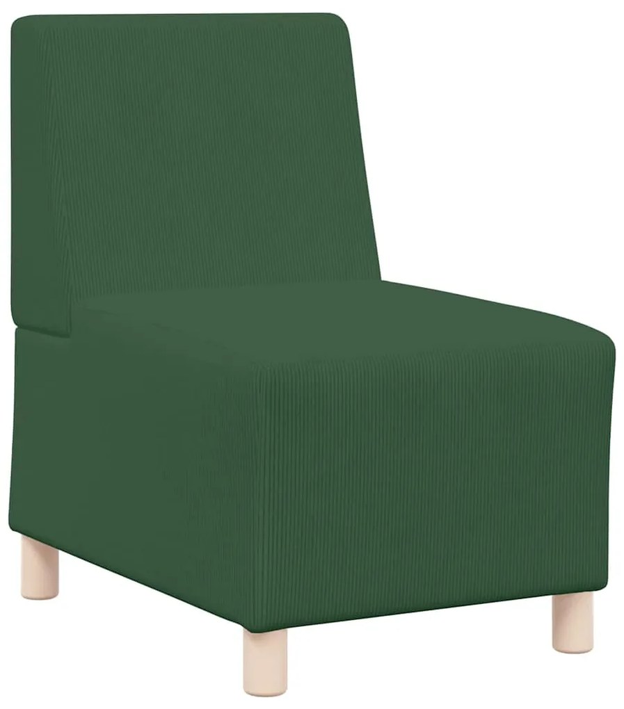 Poltrona sem braços 55 cm tecido corduroy verde selva