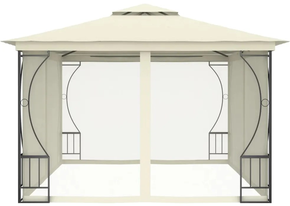 Gazebo com redes 300x400x265 cm creme