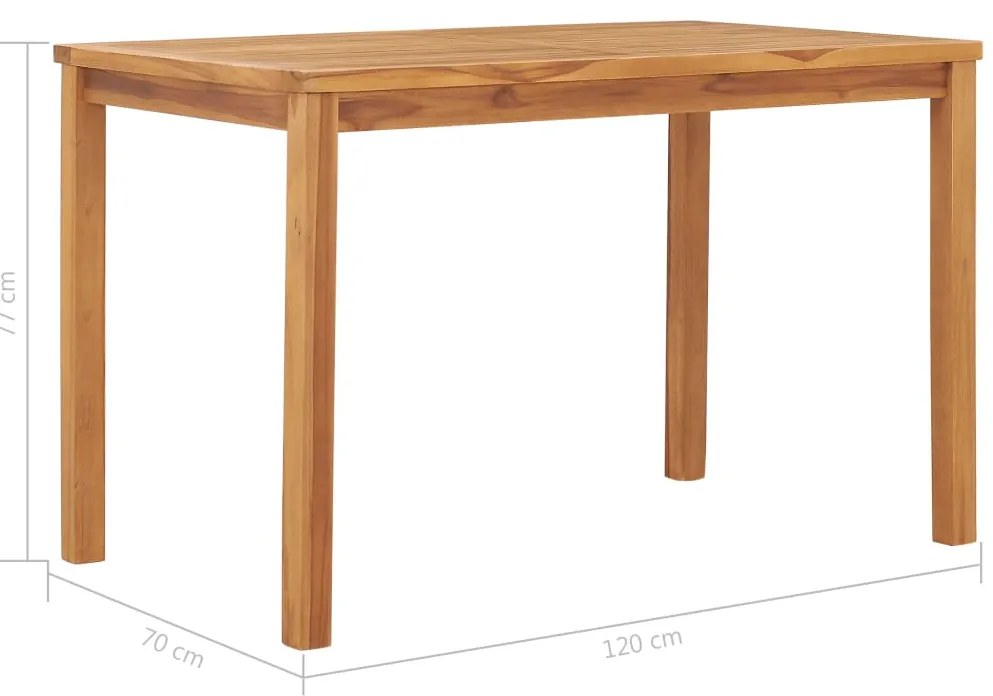 Mesa de jantar para jardim 120x70x77 cm madeira teca maciça