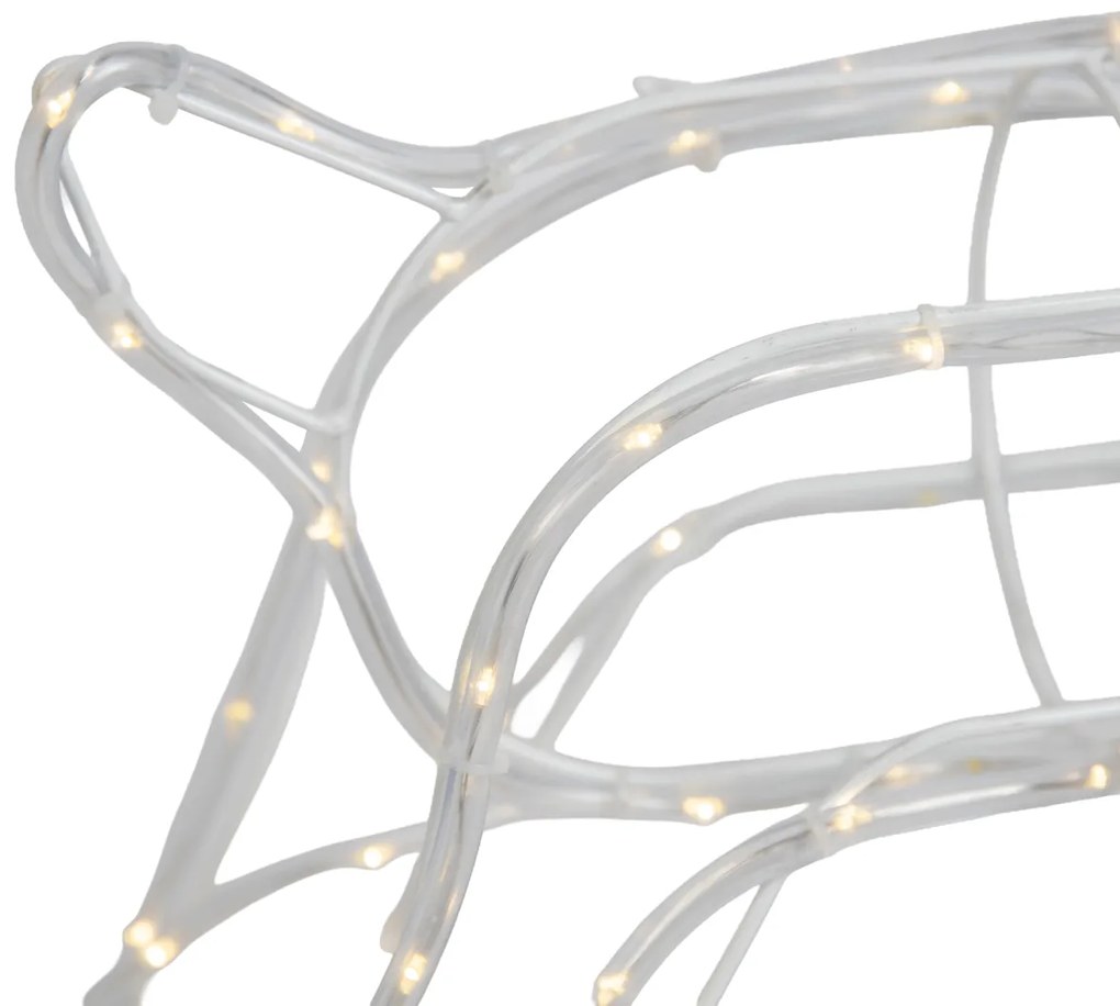 Candeeiro de pé de Natal Rena com Trenó 176cm Incl. LED com Temporizador IP44 - Sori