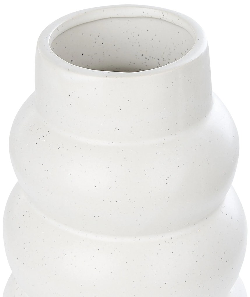 Vaso de cerâmica grés branca 22 cm PIREAS Beliani