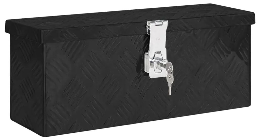 Caixa de arrumação 50x15x20,5 cm alumínio preto
