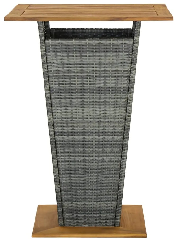 3 pcs conjunto de bar para jardim cinzento