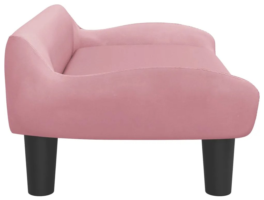 Cama para cães 70x40x24 cm veludo rosa