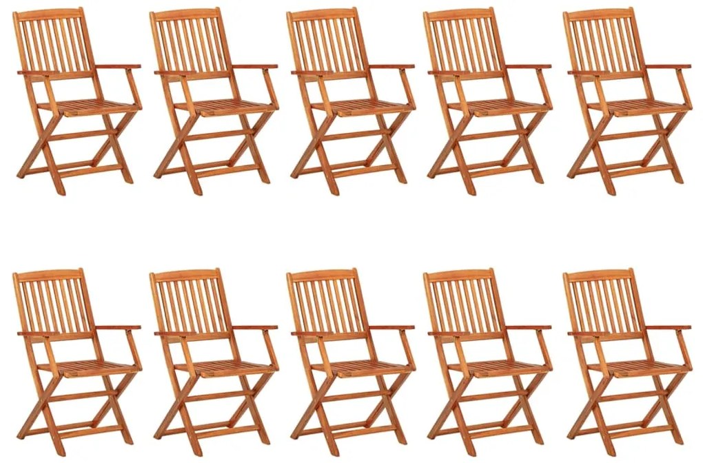 11 pcs conjunto de jantar para jardim 220x90x75cm acácia maciça