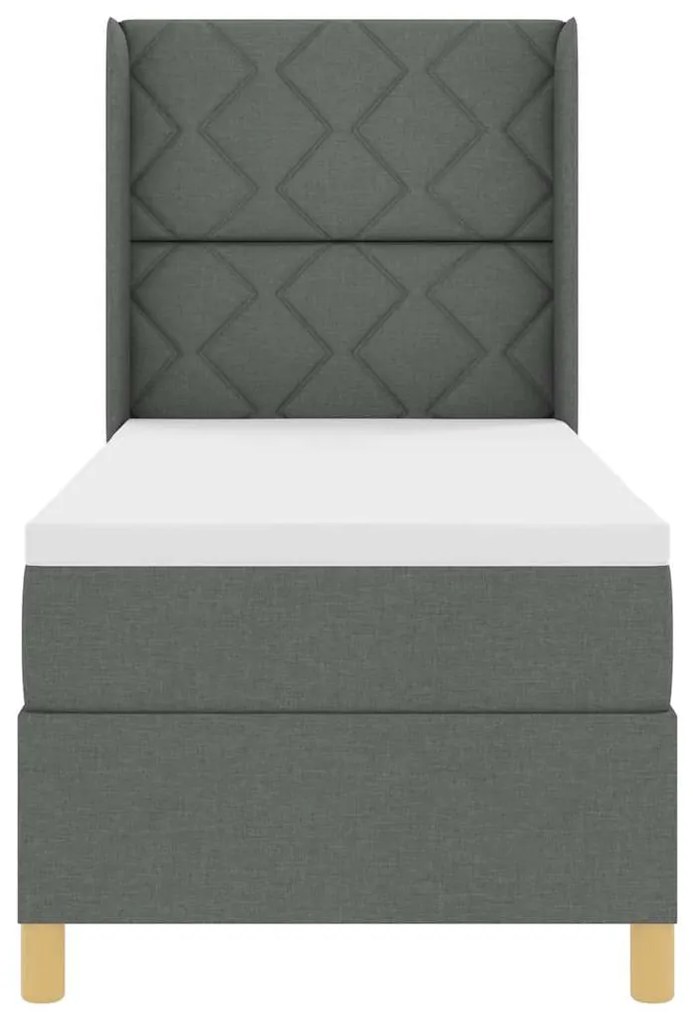 Cama Box com Colchão e LED VidaXL Cinza Escuro 80x200 cm Tecido