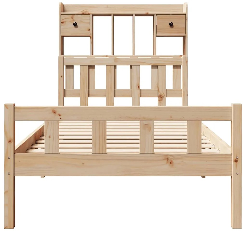 Cama com estante sem colchão 90x190 cm pinho maciço