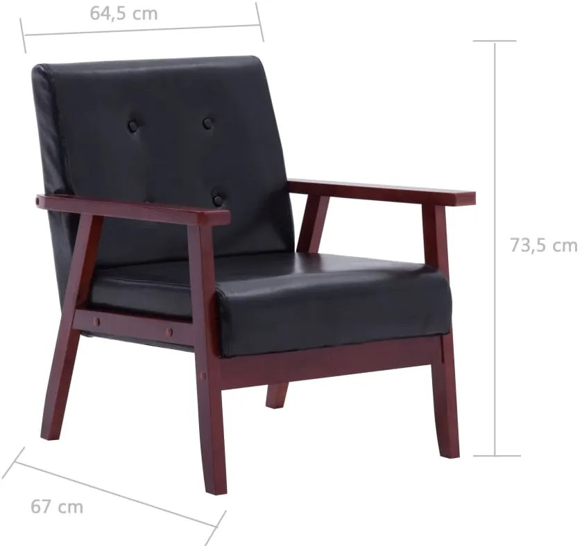 Poltrona Doc em Couro Artificial - Design Vintage