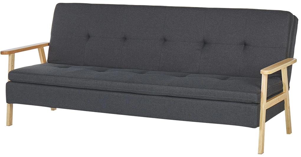 Sofá-cama estofado em tecido cinzento escuro TJORN Beliani