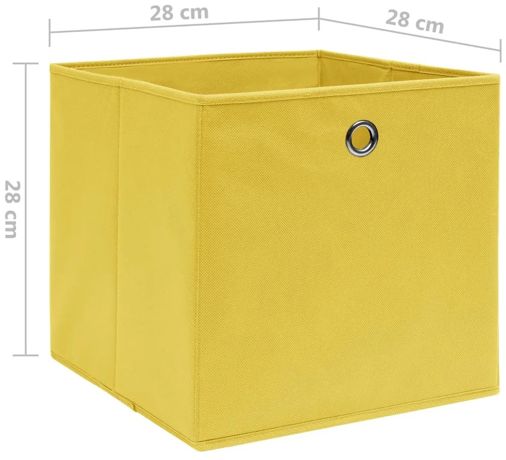 Caixas arrumação 10 pcs 28x28x28 cm tecido-não-tecido amarelo