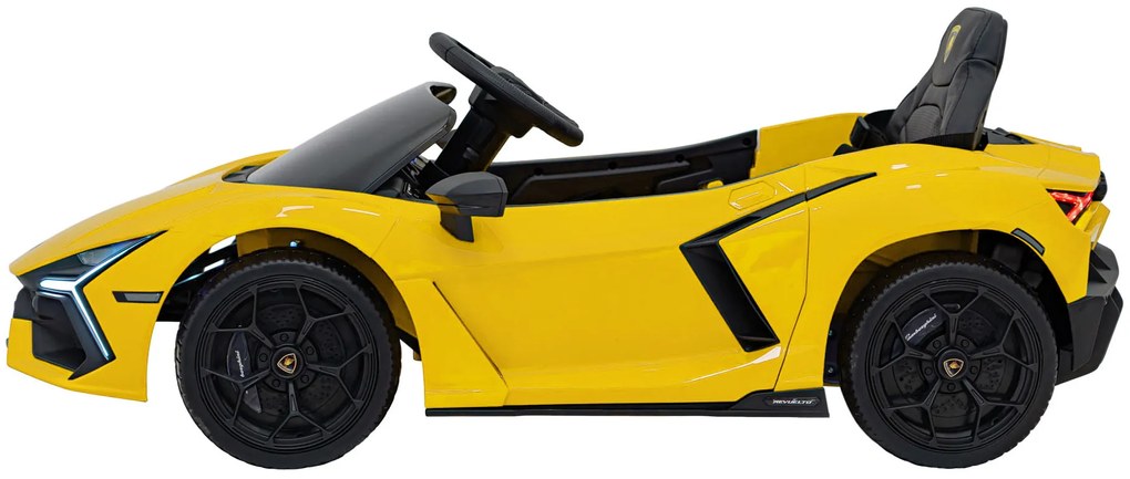 Carro elétrico para Crianças Lamborghini Revuelto 12V 4x4 Rodas Espuma EVA, Assento couro ecológico Amarelo