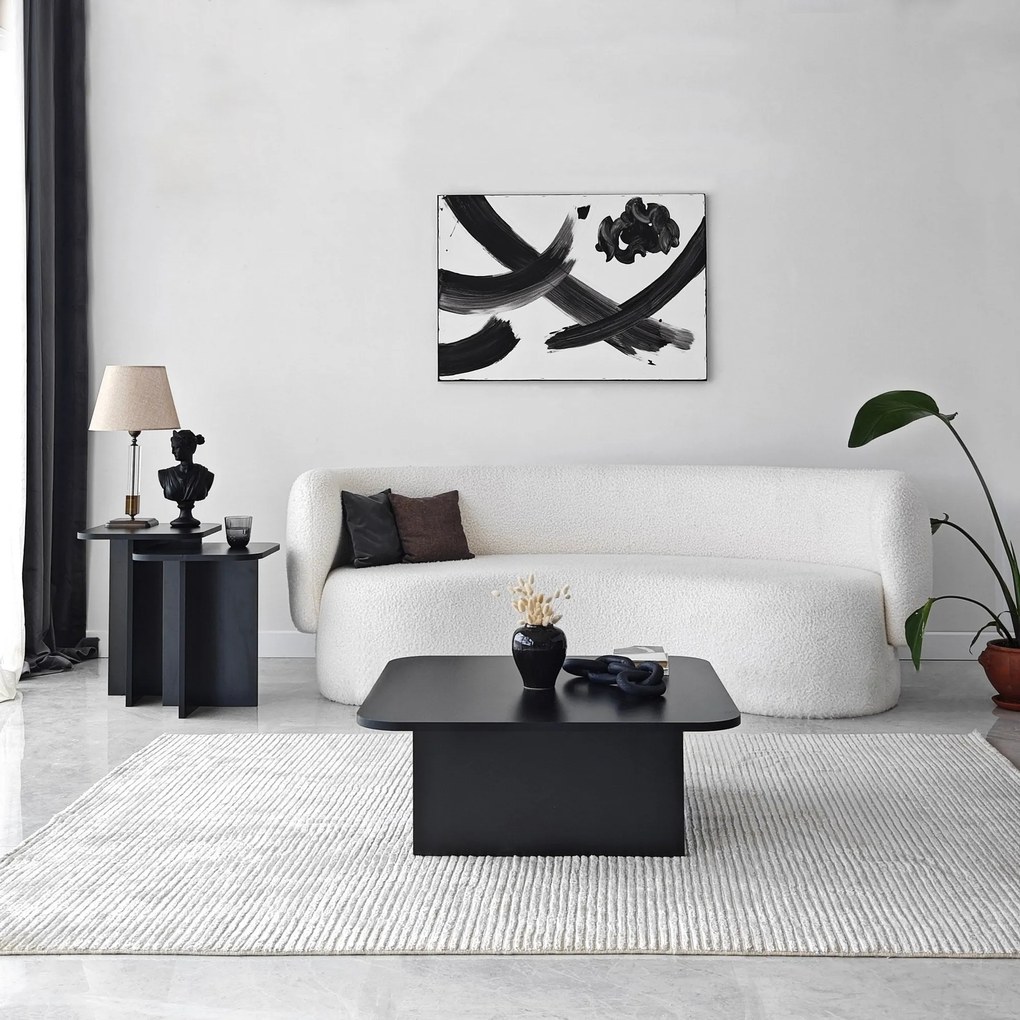 Conjunto de Mesas de Café Blues – Preto – 40x50x40 cm / 40x55x40 cm /