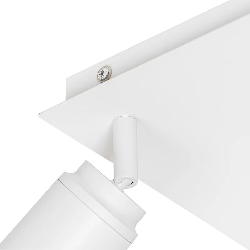 Foco de teto moderno branco quadrado 3 luzes IP44 - Ducha Moderno
