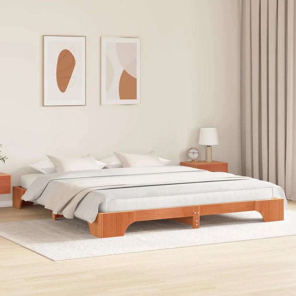 Cama de Pinho Maciço Castanho 180 x 200 cm