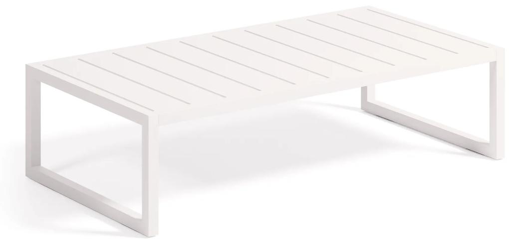 Kave Home - Mesa de centro 100% exterior Comova de alumínio branco 60 x 114 cm