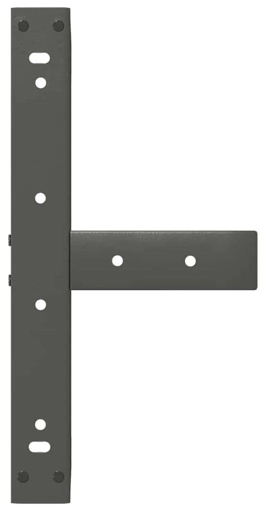 Pés para mesa de centro em forma de T, 2 peças, antracite, 40x25x(30-3