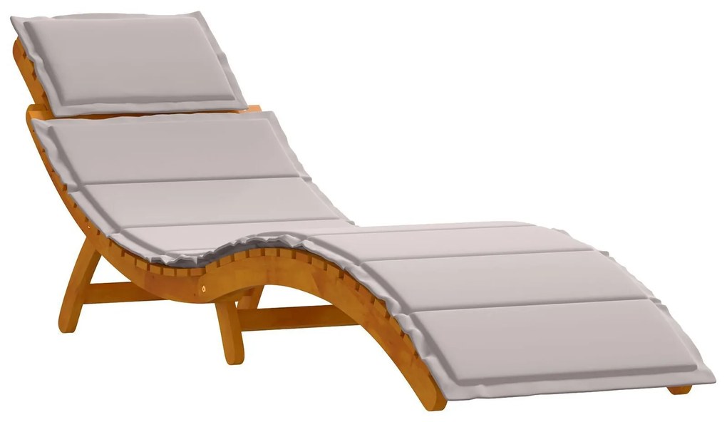 Espreguiçadeiras vidaXL com Almofadas 2 pcs Taupe Madeira Sólida de Ac