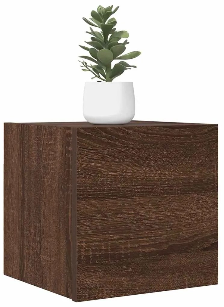 Móveis de TV de parede 2pcs 30,5x30x30 cm cor carvalho castanho