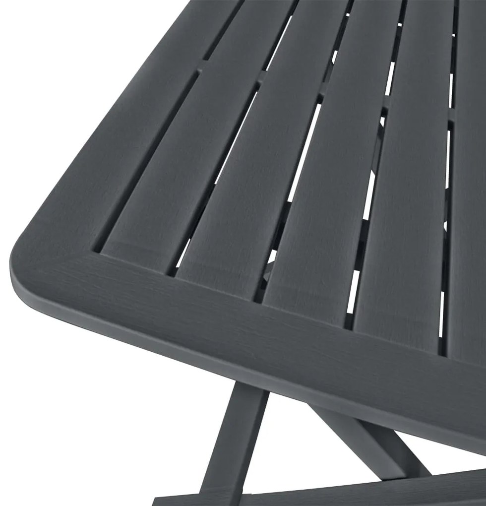 Conjunto bistrô dobrável 3 pcs plástico antracite