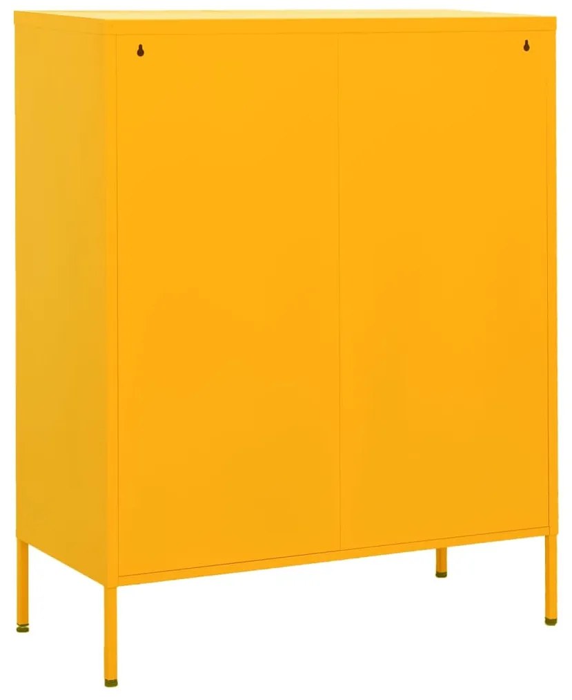 Armário de arrumação aço 80x35x101,5 cm amarelo mostarda
