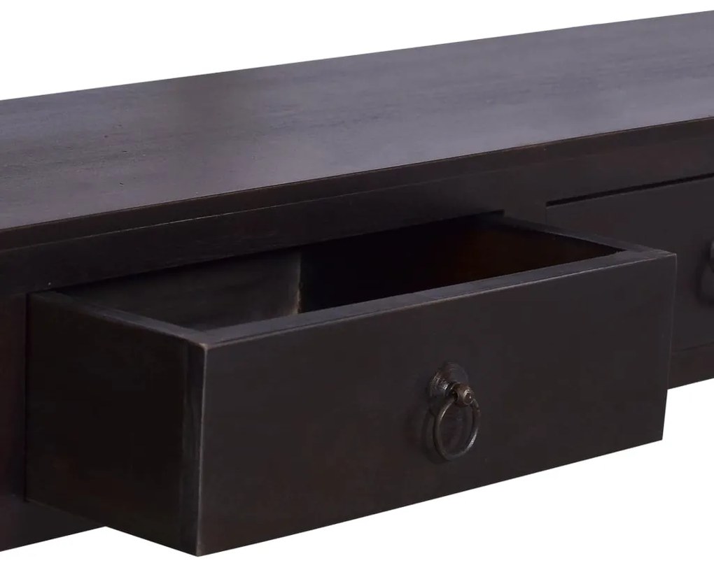 Mesa consola 120x30x75cm mogno maciço castanho café preto-claro