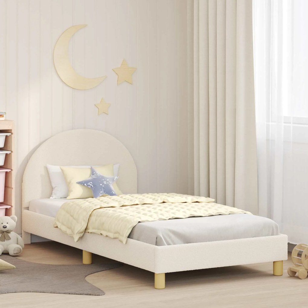 vidaXL Estrutura de Cama Infantil com Cabeceira Creme 80 x 200 cm