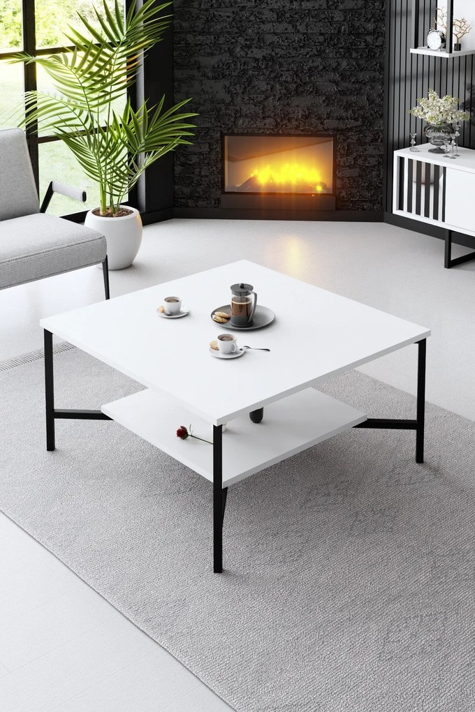 Conjunto de Mobiliário de Sala – Black Line Set – Branco e Preto