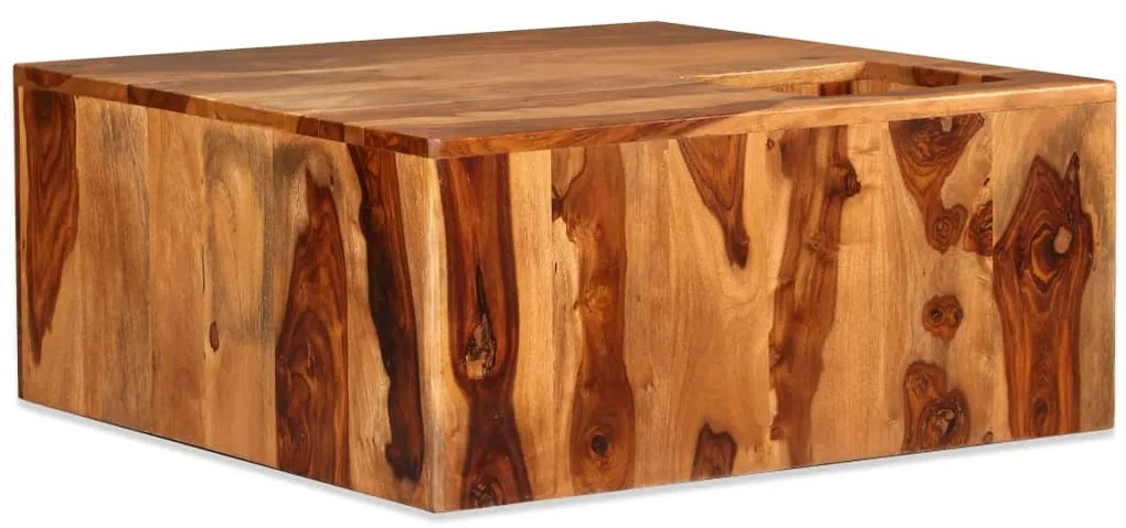 vidaXL Mesa de centro em madeira de acácia maciça 70x70x30 cm