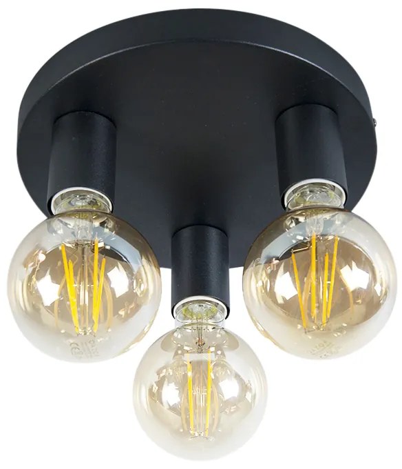 Plafon Inteligente Moderno Preto Incl. 3 WiFi G95 - Facil