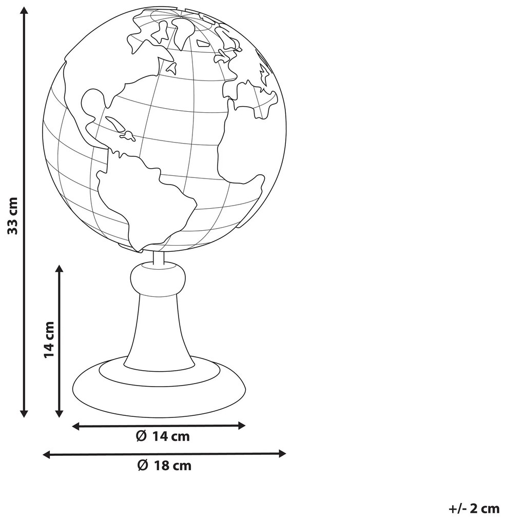 Estatueta decorativa prateada EARTH Beliani