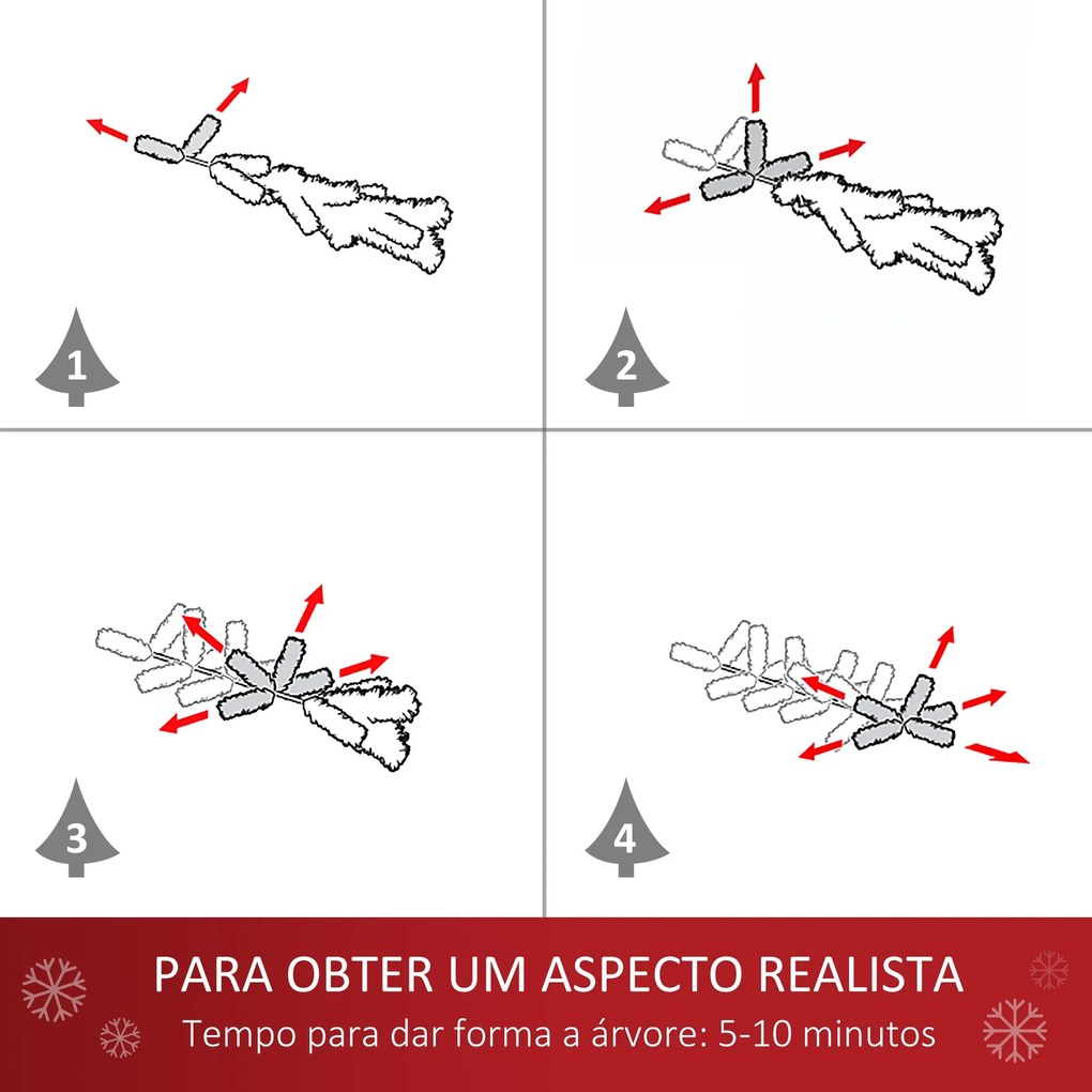 Árvore de Natal Artificial 60cm com 67 Ramos Ignífugos e Base de Cimen