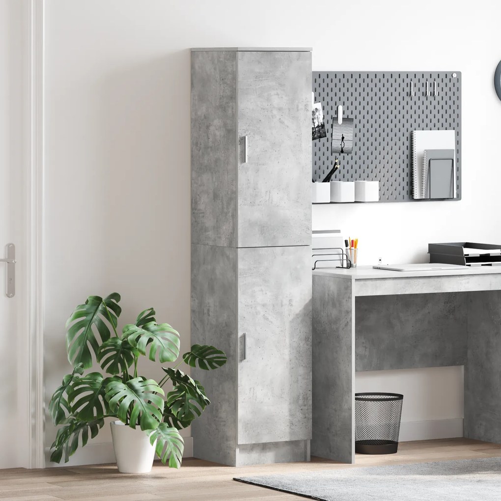 vidaXL buffet Cinza concreto MDF com laminado de efeito concreto Padrão