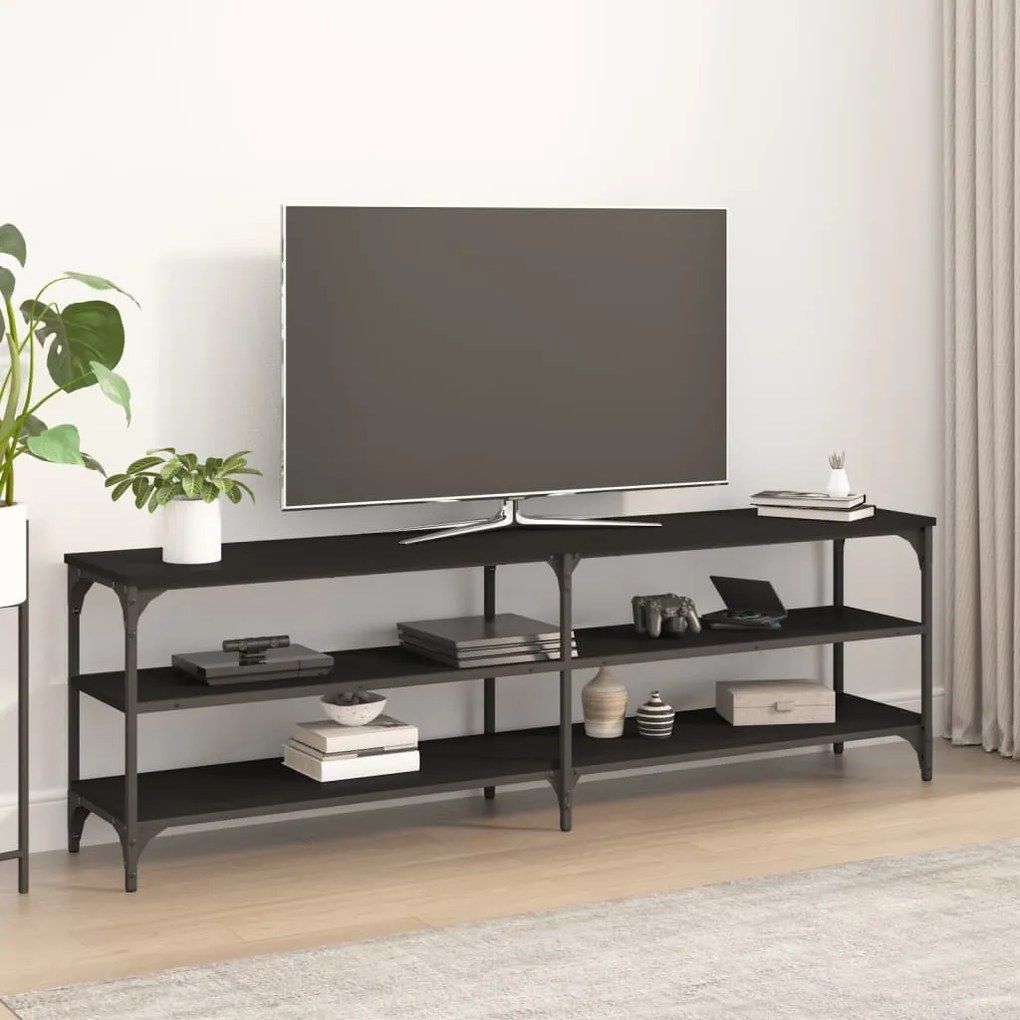 vidaXL Móvel para TV 160x30x50 cm derivados de madeira preto