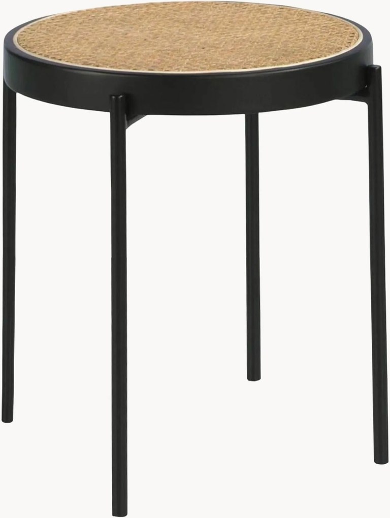 Mesa de apoio redonda com tampo em vime Ares