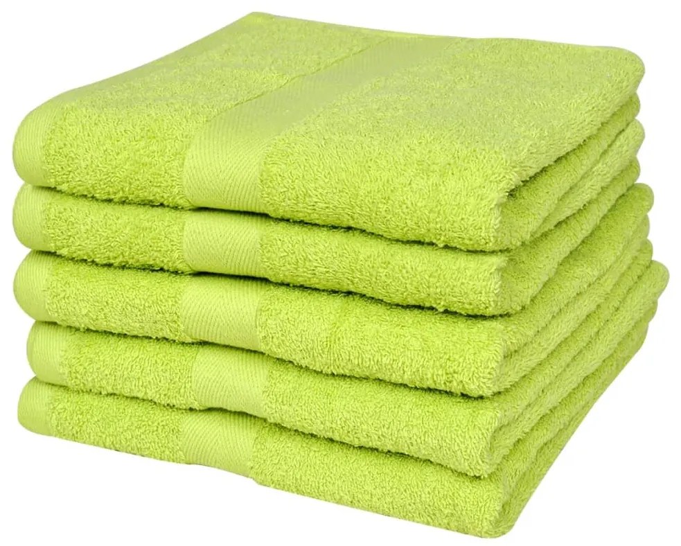 vidaXL Conjunto toalhas banho 5 pcs algodão 500 g 70x140 cm verde maça