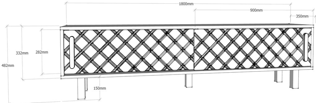 Móvel TV Rob – Carvalho/Branco/Antracite – 180x48,2x35 cm