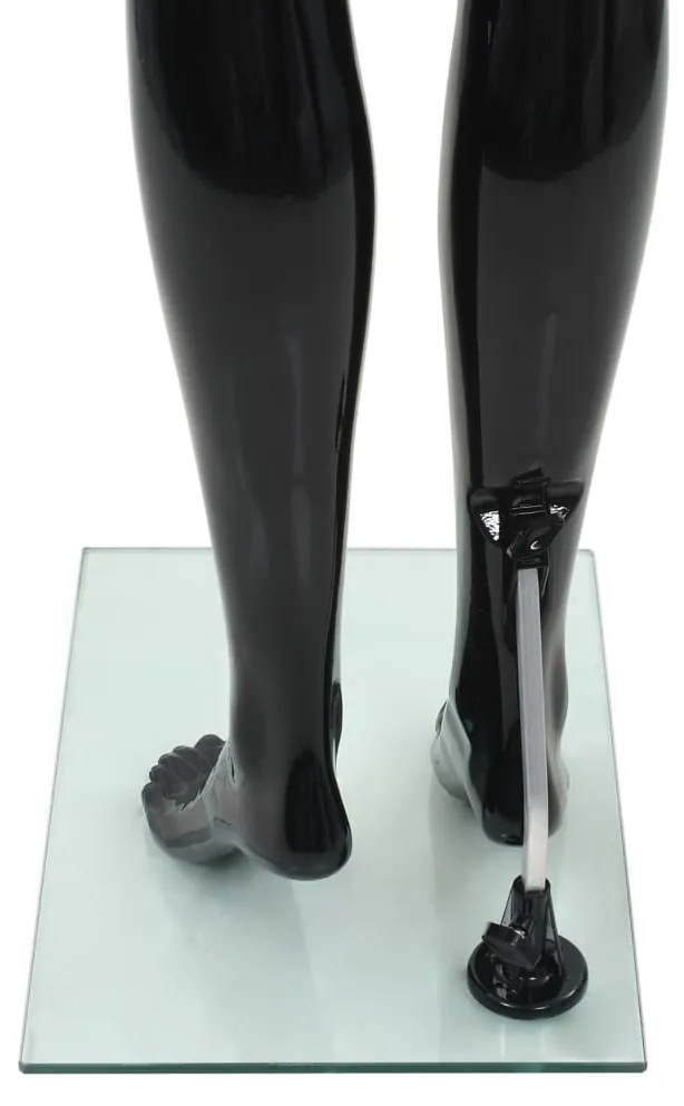 Manequim feminino completo base em vidro 175 cm preto brilhante